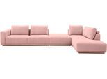 Wohnlandschaft MUSTERRING, rosewood, B:395cm H:78cm T:202cm, 100% Polyester, Sofas, Wohnlandschaft, Anreihsofa mit Armlehne links, Eckteil rechts mit Kissen & Hocker