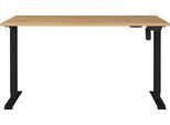 Schreibtisch GERMANIA "Profi 3.0", schwarz (grandson, eiche, nachbildung, schwarz, schwarz, grandson, eiche, nachbildung), B:140cm H:119cm T:80cm, Tische, Schreibtisch, elektrisch höhenverstellbar, in verschiedenen Breiten, Made in Germany