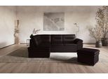 Ecksofa COTTA "Leandra L-Form", braun, B:250cm H:88cm T:90cm, NaturLEDER: Bitte beachten Sie, dass Lederbezüge mehr Nähte aufweisen als Stoffbezüge.;Kunstleder Softlux;NaturLEDER (echtes Rindsleder) in Sitz und Rücken.;Luxus-Microfaser (100% Polyester), Sofas, Ecksofa, wahlweise mit Bettfunktion & Bettkasten
