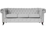 Chesterfield-Sofa HOME AFFAIRE "Aarburg", silber, B:203cm H:77cm T:87cm, 100% Polyester, Sofas, Chesterfield-Sofa, aufwändige Knopfheftung und Ziernägel im Chesterfield-Design