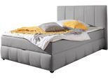 Boxbett OTTO HOME "Hartley inkl. Bettkasten und Topper, auch in Überlänge erhältlich", grau, B:152cm L:230cm, Komplettbetten, Boxbett, wahlweise mit Bonnell- oder TTFK-Matratze in H2, H3 o. H4 erhältlich