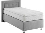 Boxspringbett, grau, B:115cm L:210cm, Bezug: Feinstruktur 100% Polyester, WESTFALIA SCHLAFKOMFORT, Komplettbetten, Boxspringbett, wahlweise mit Topper