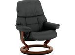Relaxsessel STRESSLESS "Ruby", schwarz (schwarz batick), B:79cm H:98cm T:76cm, Leder BATICK: BATICK ist ein leicht korrigiertes, durchgefärbtes und genarbtes Möbelleder, bei dem die meisten Unebenheiten und Spuren in der Regel entfernt wurden.;Leder PALOMA: PALOMA ist ein durchgefärbtes Semianilin-Möbelleder mit natürlicher Narbung., Sessel, Relaxsessel, mit Classic Base, Größe M, Gestell Eiche, W
