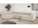 Wohnlandschaft OTTO HOME "HAILY U-Form mit Ottomane links/rechts, Maße B/T/H: 360/200/72 cm", beige (hellbeige), B:360cm H:72cm T:200cm, 100% Polyester, Sofas, Wohnlandschaft, als Modul oder separat verwendbar, für individuelle Zusammenstellung