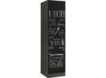Vorratsschrank KOCHSTATION "KS-Trier", schwarz, B:50cm H:200cm T:60cm, Holzwerkstoff, Schränke, Vorratsschrank, 50 cm breit, 200 cm hoch, mit Tafelfront zum beschreiben mit Kreide