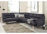 Polsterecke TRENDMANUFAKTUR "Cecilia, italienisches Designsprache, modern und komfortabel, L-Form", grau (dunkelgrau), B:280cm H:87cm T:240cm, Sofas, Polsterecke, toller Sitzkomfort und bequeme Armlehnen