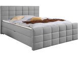 Boxbett HOME AFFAIRE, grau, B:167cm L:220cm, Komplettbetten, Boxbett, Boxbett mit Bettkasten und Fußteil, inkl. Topper