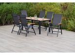 Garten-Essgruppe MERXX "»Toblino«", grau (grau, grau, graphit), Aluminium, Massivholz, Polyester, Sitzmöbel-Sets, Garten-Essgruppe, Tisch: LxB: 150x90 cm
