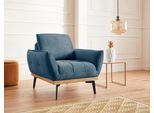 Sessel EXXPO - SOFA FASHION "Palic, Loungesessel mit Rückenverstellung, hoher Entspannungskomfort", blau (denim), B:92cm H:87cm T:95cm, Sessel, Sessel, inklusive Rückenverstellung. Vom Sessel zum Hochlehner. Relaxsessel