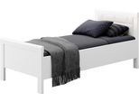 Einzelbett PRIESS "Arnsberg", weiß (lichtweiß, weiß), B:108cm L:208cm, Betten, Einzelbett, Komforthöhe mit gepolstertem Kopfteil