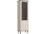 Vitrine FORTE "Lacetti", beige (valencia eiche, kashmir beige), B:60,4cm H:200,5cm T:41,2cm, Holzwerkstoff, Schränke, Vitrine, B/H/T 60,4/200,5/41,2 cm, Echtholzfüße
