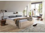 Polsterbett "Texel", beige (sand), B:186cm H:42cm L:206cm, Bezug Bett: Veloursstoff 100% Polyester oder Microfaser (100% Polyester);Bonnell-Federkernmatratze: 51% Polypropylen, 39% Polyester und 10% Baumwolle;Kaltschaummatratze: 100% Polyester, Bezug abnehm- und waschbar bis 60C;Kissenbezug: 100% Polyester, Füllung : 100% Polyester (Hohlfaser), WESTFALIA SCHLAFKOMFORT, Betten, Polsterbett, Komfort