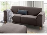 2-Sitzer HOME AFFAIRE "Janek Scandic Design, elegant und zeitlos", grau (stone), B:178cm H:81cm T:90cm, Struktur fein ( 100% Polyester);Struktur weich (92% Polyester, 8% Nylon);Struktur weich (92% Polyester, 8% Nylon), Sofas, 2-Sitzer, mit Federkern und Keder in scandinavischem Design