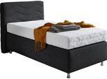 Boxspringbett "Sigma", schwarz, B:115cm L:210cm, Bezug Bett: Microvelours (100% Polyester) oder Feinstruktur (100% Polyester);Bezug Bonnell-Federkernmatratze: 100% Polyester;Bezug Kaltschaummatratze: 100% Polyester;Bezug Tonnentaschenfederkernmatratze: 80% Baumwolle, 20%Polyester, WESTFALIA SCHLAFKOMFORT, Komplettbetten, Boxspringbett