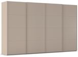 Schwebetürenschrank RAUCH "Kleiderschrank Schrank Garderobe Schlafzimmerschrank SCALE-FYRA", grau (fango, griffleisten fango), B:360cm H:223cm T:68cm, Holzwerkstoff, Schränke, Schwebetürenschrank, edle viergeteilte Türen viele Farben und Griff-Farben MADE IN GERMANY