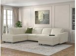 Wohnlandschaft SIT & MORE "Dundee U-Form", beige (creme), B:338cm H:86cm T:219cm, Sofas, Wohnlandschaft, mit Federkern und Edelstahlfüßen, wahlweise mit Kopfteilverstellung