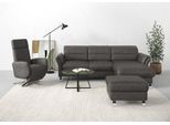 Ecksofa SIT & MORE "Grenoble L-Form mit Federkern", grau (anthrazit), B:251cm H:85cm T:161cm, Sofas, Ecksofa, wahlweise mit Bettfunktion, Bettkasten, Arm- und Kopfteilverstellung