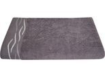 Duschtuch DYCKHOFF "Wave", grau, B:70cm L:140cm, Frottier, Baumwolle, Handtücher, Duschtuch, mit Jacquard-Bordüre