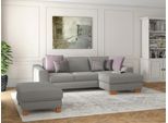 Ecksofa SIT & MORE "Dundee L-Form", silber, B:264cm H:86cm T:175cm, Sofas, Ecksofa, mit Federkern und Massivholzfüßen, wahlweise mit Kopfteilverstellung