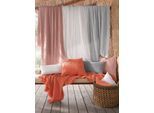 Plaid, rosa (hellgrau), B:130cm L:200cm, 100% Baumwolle, Wohndecken, Plaid
