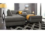 Ecksofa DOMO COLLECTION "Florentina zeitlos und elegant, Sitznähte als Designelement, L-Form", grau (stone), B:243cm H:84cm T:209cm, Struktur fein (100% Polyester);Luxus-Microfaser (100% Polyester);Luxus-Microfaser in Chenille-Optik (100% Polyester);Microvelour (100% Polyester);Webstoff (100% Polyester), Sofas, Ecksofa, wahlweise mit Bettfunktion, mit Kontrastnaht, Komfortsitzhöhe 47cm