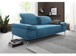 3-Sitzer HOME AFFAIRE "Caluna", blau (azur), B:212cm H:97cm T:111cm, Luxus-Microfaser Vintageoptik (100% Polyester);Flachgewebe Mura: (100% Polyester);Luxus-Mikrofaser (90% Polyester, 10% Polyamid), Sofas, 3-Sitzer, mit Sitztiefen- und Kopfteilverstellung