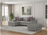 Ecksofa SIT & MORE "Dundee L-Form", silber, B:264cm H:86cm T:175cm, Sofas, Ecksofa, mit Federkern und Edelstahlfüßen, wahlweise mit Kopfteilverstellung