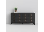 Kommode HOME AFFAIRE "Madrid, Aufbewahrung, Schubladenschrank, Stauraum", schwarz (schwarz matt), B:159,4cm H:79,7cm T:38,4cm, Holzwerkstoff, Sideboards, Kommode, mit 4 kleinen und 4 großen Schubladen, Breite 160 cm