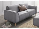 2,5-Sitzer HOME AFFAIRE "Janek Scandic Design, elegant und zeitlos", grau, B:193cm H:81cm T:90cm, Struktur fein ( 100% Polyester);Struktur weich (92% Polyester, 8% Nylon);Struktur fein ( 100% Polyester), Sofas, 2 5-Sitzer, mit Federkern und Keder in scandinavischem Design