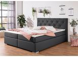 Boxbett HOME AFFAIRE "Tynan", grau (anthrazit), B:194cm L:210cm, Komplettbetten, Boxbett, wahlweise mit Bettkasten, in H2, H3 & H4 erhältilich