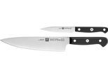Messer-Set ZWILLING "Gourmet", silber (schwarz, silberfarben), Stahl, Kochmesser-Sets, Messer-Set, Made in Germany, FRIODUR eisgehärtete Klingen, Sonderschmelze