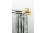 Gardinenschiene GARESA "Cubus, Quadros Innenlauf", beige (natur, chromfarben), L:300cm, Gardinenstangen, Gardinenschiene, Innenlauf-Vorhanggarnitur, verlängerbar, Holz-Aluminium