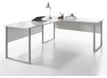 Eckschreibtisch BEGA OFFICE "Office Lux", grau (lichtgrau, silberfarbig), B:170cm H:76cm T:73cm, Tische, Eckschreibtisch, mit Kabeldurchlass, rechts/links montierbar, 223x170 cm