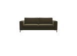 2,5-Sitzer FLEXLUX "Fiore, superbequemer Sitzkomfort durch Kaltschaum im Sitz", grün (moss grün), B:196cm H:85cm T:92cm, 100% Polyester, Sofas, 2 5-Sitzer, breite Armlehnen, Füße Alu+schwarz