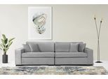 2-Sitzer HOME AFFAIRE "Skara", grau, B:220cm H:86cm T:100cm, 100% Polyester, Sofas, 2-Sitzer, Lounge-Sofa mit Federkernpolsterung, in vielen Bezugsvarianten