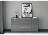 Sideboard "Reno", grau (anthrazit matt lack, glas anthrazit glanz), B:182cm H:94cm T:42cm, Glas, Holzwerkstoff, SET ONE BY MUSTERRING, Sideboards, Sideboard, Mit Gleitern und in verschiedenen Farben erhältlich