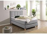 Boxspringbett HOME AFFAIRE, grau, B:140cm L:209cm, Komplettbetten, Boxspringbett, inklusive Komfortschaum-Topper
