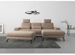 Ecksofa SIT & MORE "Cinturo L-Form", grau (taupe), B:283cm H:91cm T:175cm, Sofas, Ecksofa, inklusive Sitztiefenverstellung und Federkern, Sitzhöhe 48 cm