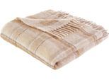 Plaid "Sinja", braun (taupe), B:140cm L:190cm, Polyacryl, Polyester, Wolle, LEGER HOME BY LENA GERCKE, Wohndecken, Plaid, mit Fransen, Kuscheldecke