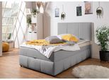 Boxbett OTTO HOME "Hartley inkl. Bettkasten und Topper, auch in Überlänge erhältlich", grau, B:102cm L:210cm, Komplettbetten, Boxbett, wahlweise mit Bonnell- oder TTFK-Matratze in H2, H3 o. H4 erhältlich