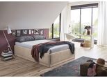 Polsterbett "Texel", beige (sand), B:146cm H:42cm L:206cm, Bezug Bett: Veloursstoff 100% Polyester oder Microfaser (100% Polyester);Bonnell-Federkernmatratze: 51% Polypropylen, 39% Polyester und 10% Baumwolle;Kaltschaummatratze: 100% Polyester, Bezug abnehm- und waschbar bis 60C;Kissenbezug: 100% Polyester, Füllung : 100% Polyester (Hohlfaser), WESTFALIA SCHLAFKOMFORT, Betten, Polsterbett, Komfort