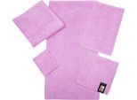 Waschhandschuh ROSS "Cashmere feeling", lila (mauve), B:16cm L:22cm, Frottier, Baumwolle, Handtücher, Waschhandschuh, mit Wellen-Bordüre