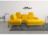 Ecksofa SIT & MORE "Cinturo L-Form", gelb (mustard), B:260cm H:91cm T:226cm, Sofas, Ecksofa, inklusive Sitztiefenverstellung und Federkern, Sitzhöhe 48 cm