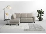 Ecksofa HOME AFFAIRE "Summer L-Form", grau (steel), B:236cm H:91cm T:170cm, 95% Polyester, 5% Polyamid, Sofas, Ecksofa, mit Ottomane, mit oder ohne Bettfunktion und Bettkasten, Cord-Bezug
