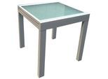 Gartentisch GARDEN PLEASURE "LOLA", grau (grau, grau), H:75cm, Aluminium;Wellenglas, Tische, Gartentisch, zum ausziehen