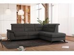 Ecksofa SIT & MORE "Astoria L-Form", grau (anthrazit), B:256cm H:91cm T:225cm, 100% Polyester, Sofas, Ecksofa, wahlweise mit motorischer Relaxfunktion