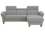 Ecksofa HOME AFFAIRE "Conville L-Form", grau, B:256cm H:84cm T:167cm, 100% Polyester, Sofas, Ecksofa, Federkern, wahlweise mit Bettfunktion und Bettkasten bzw. Stauraum
