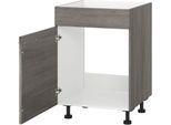 Spülenunterschrank KOCHSTATION "KS-Trea SPBL50", grau (eichefarben grau), B:50cm H:75cm T:56cm, Schränke, Spülenunterschrank, Breite 50 cm, Höhe 75 cm