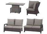 Gartenlounge-Set SIENA GARDEN "Corido", grau (anthrazit, grau, anthrazit), Aluminium, Sitzmöbel-Sets, Gartenlounge-Set