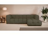 Ecksofa "TALISHA L-Form Designersofa, moderne Steppung, B/T/H: 276/178/75 cm", grün (oliv), B:276cm H:75cm T:178cm, 100% Polyester, LEGER HOME BY LENA GERCKE, Sofas, Ecksofa, aufwendig gepolstert, hoher Sitzkomfort